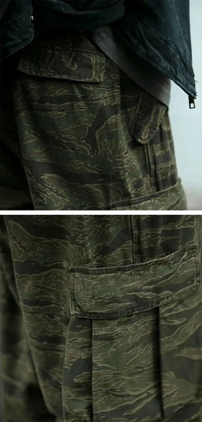 details of the Camo streetwear pants "Fujioka"