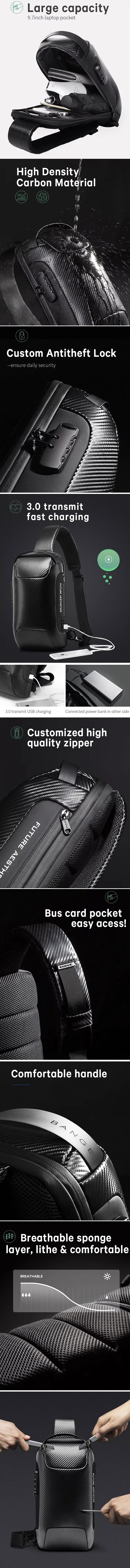 details of the Carbon fiber travel bag "Nomaki"