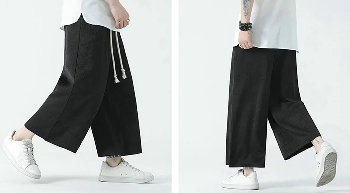 Casual hakama pants "Wajima" in 2 angles