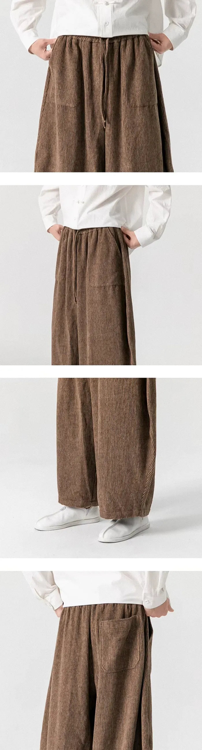 details of the Corduroy pants wide leg "Okaichi"