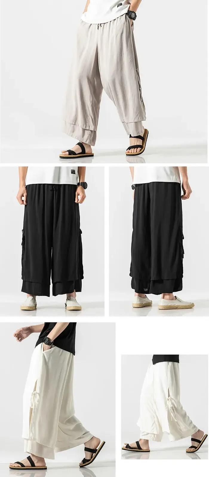 Cotton hakama pants "Tsuruga" in different colors