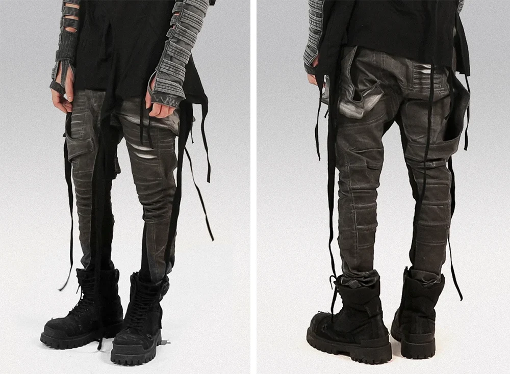 Cyberpunk style pants "Hatsu" front and back
