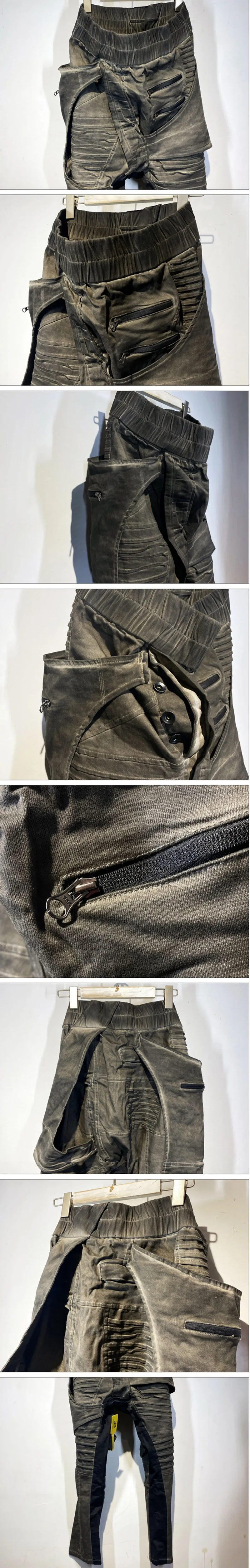 details of the Cyberpunk style pants "Hatsu" in dark olive