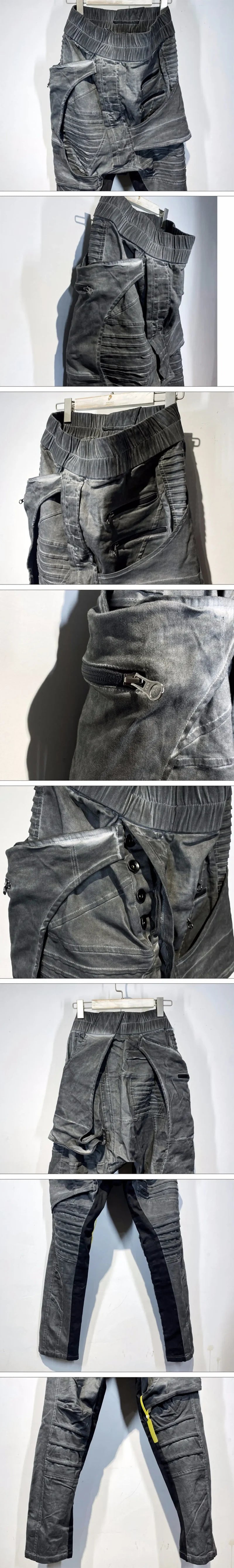 details of the Cyberpunk style pants "Hatsu" in Slate Gray