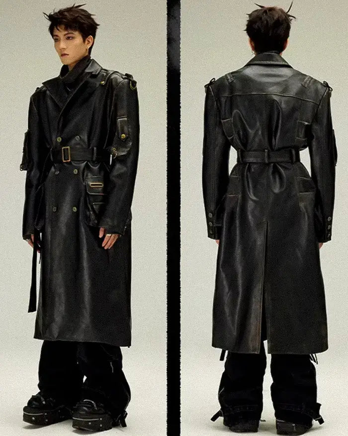 man wearing the Cyberpunk trench coat "Kamirai"