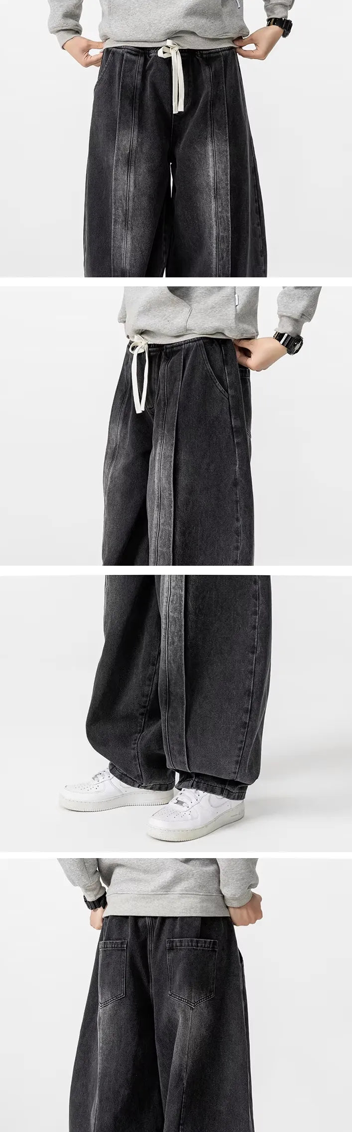 details of the Denim harem trousers "Kyota"