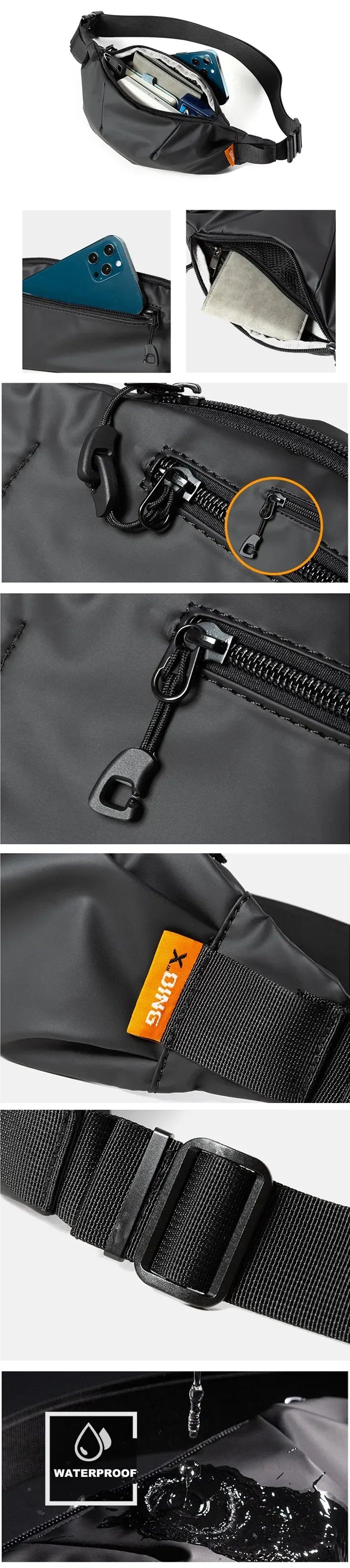 details of the Fanny pack streetwear "Yashiro"