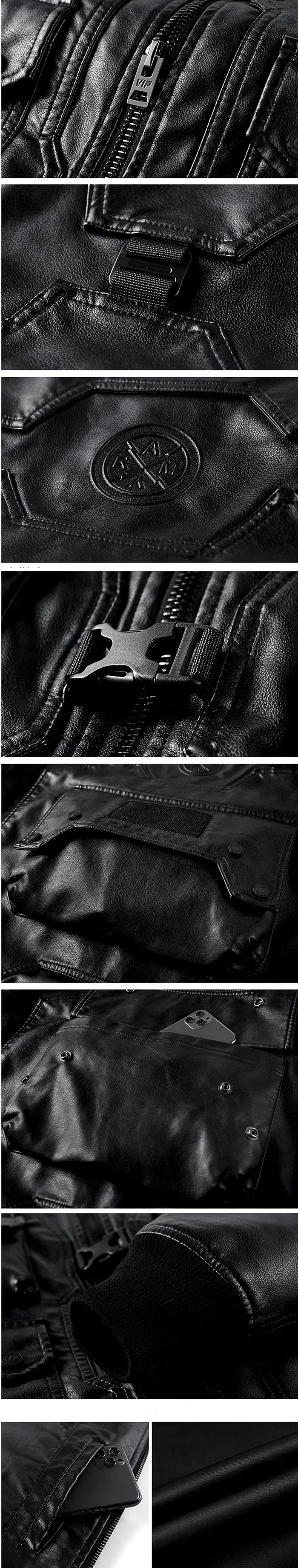 details of the Faux leather bomber jacket "Kaide"