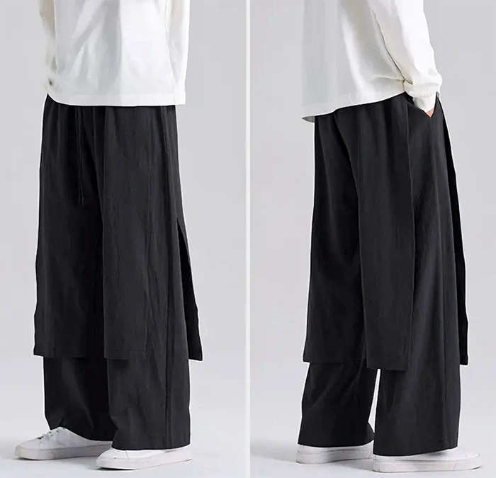 Hakama pants men "Kaido" black color