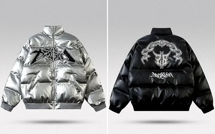 Jacket Y2k "Zenkata" silver and black