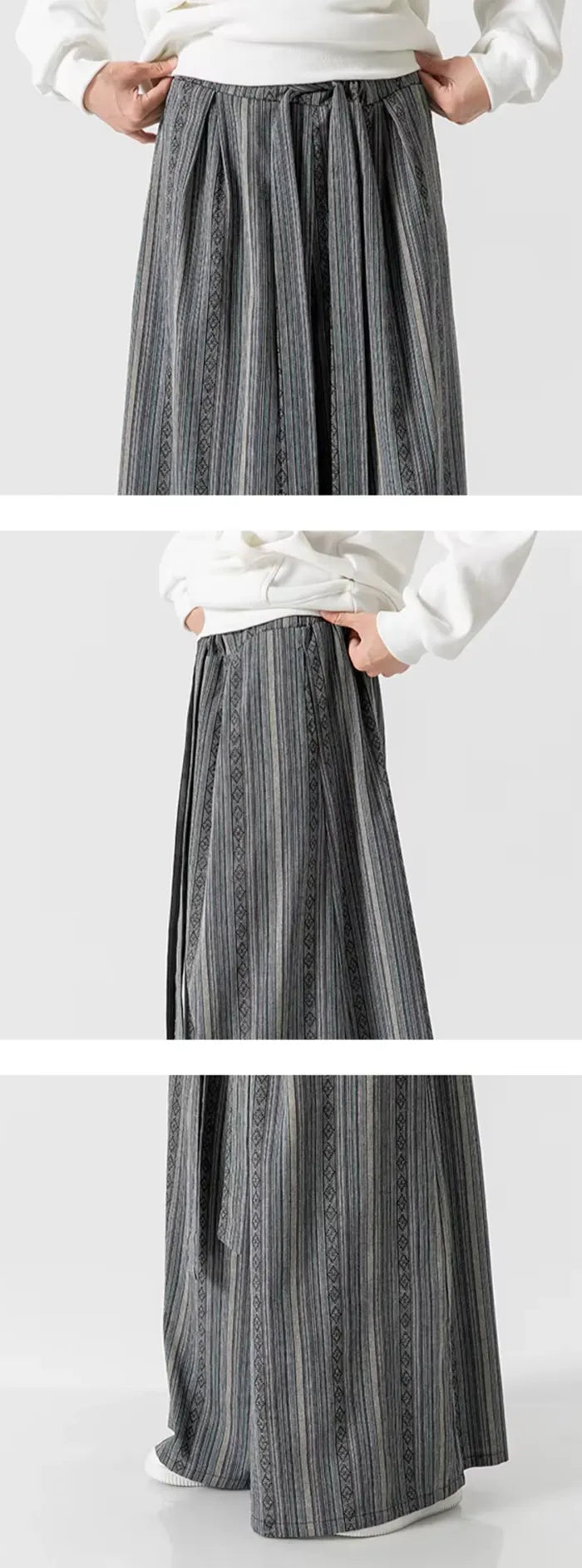 details of the Japanese pants wide leg "Yabari"