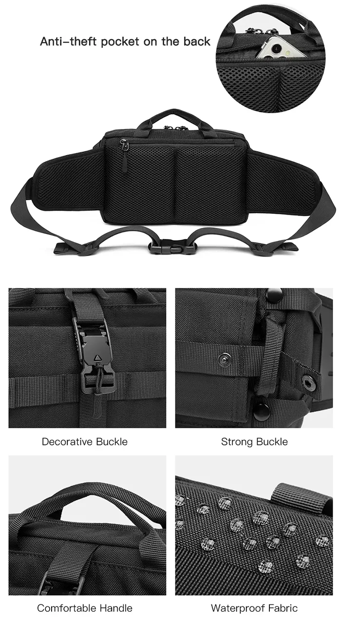 details of the Large cross body fanny pack "Shinami"