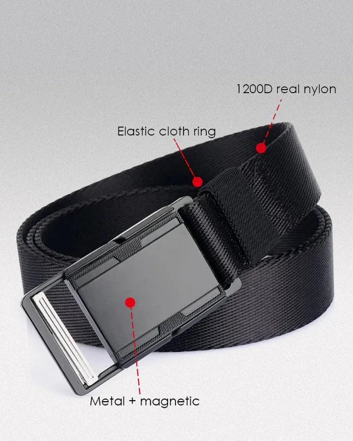 Magnetic buckle belt "Shitami" in black color