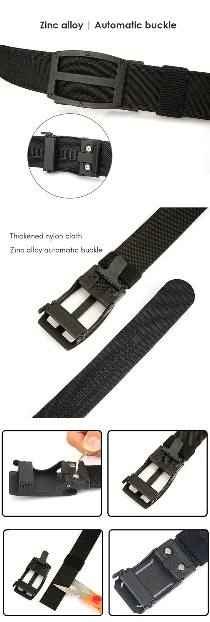 details of the Men's automatic buckle belt "Kashima"