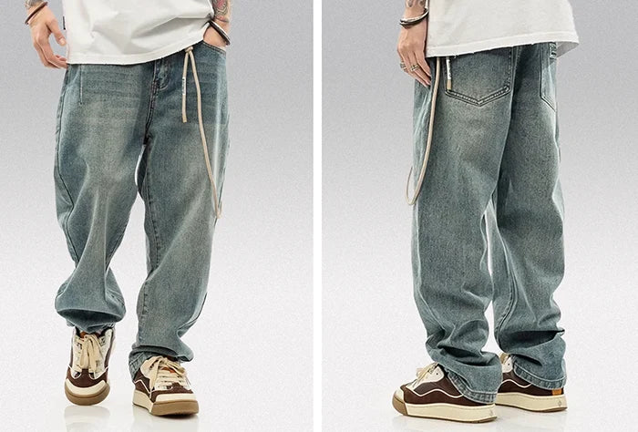 Men's baggy jeans "Fujoka" front and back
