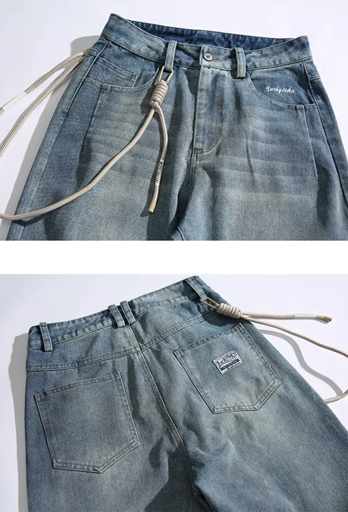 details of the Men's baggy jeans "Fujoka"