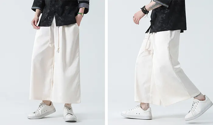 Modern hakama pants "Iyo" in 2 angles