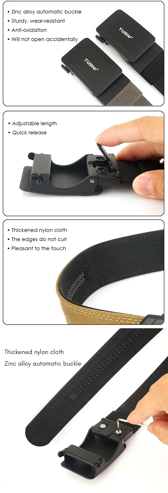 more details of the No hole belt "Ako"