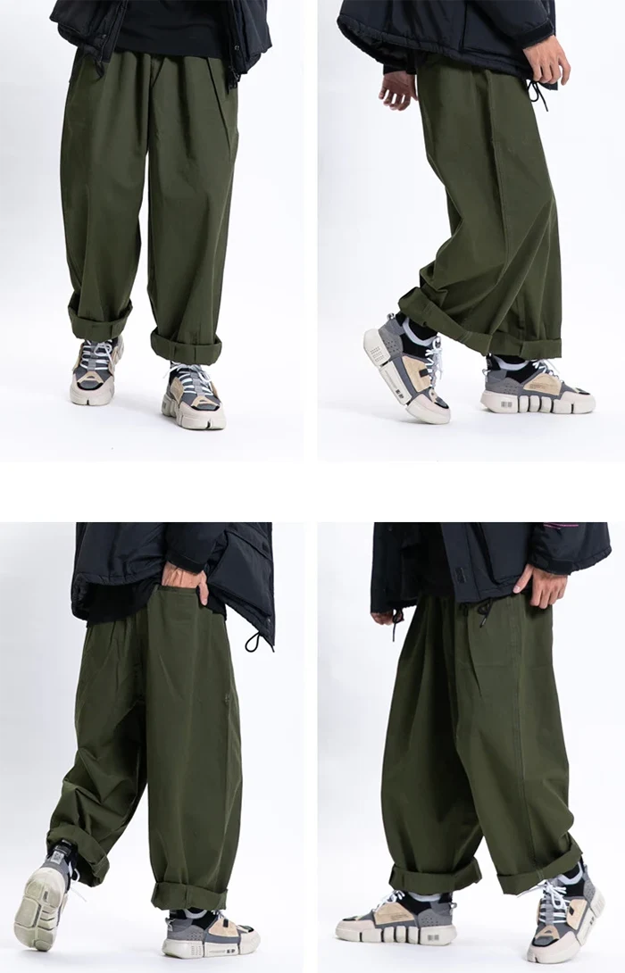 Oversized pants "Kushima" in army green