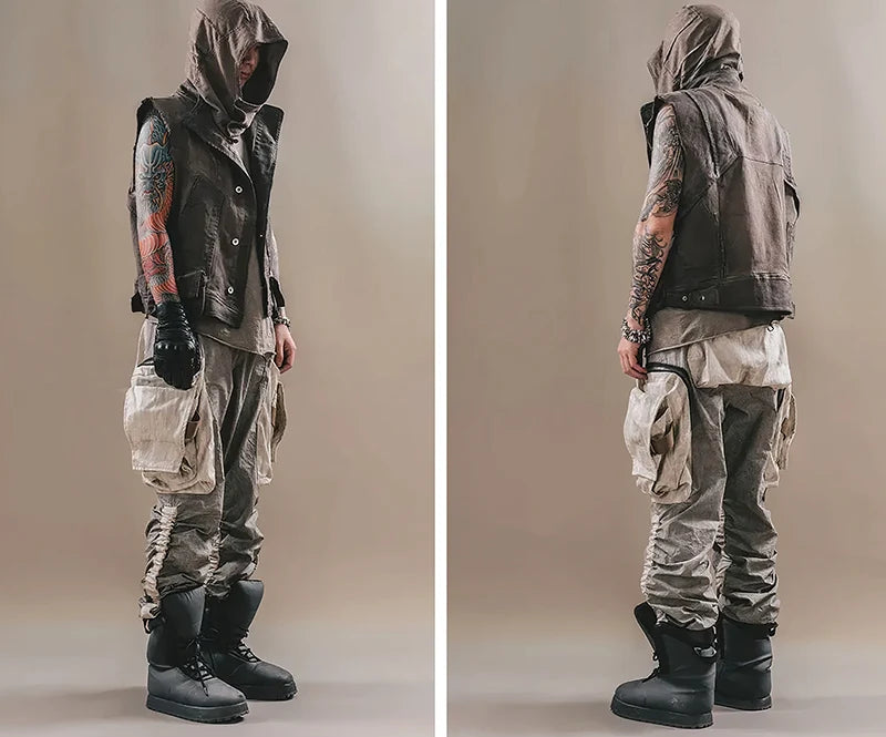 Post-apocalyptic cargo pants "Sapporo" front and back