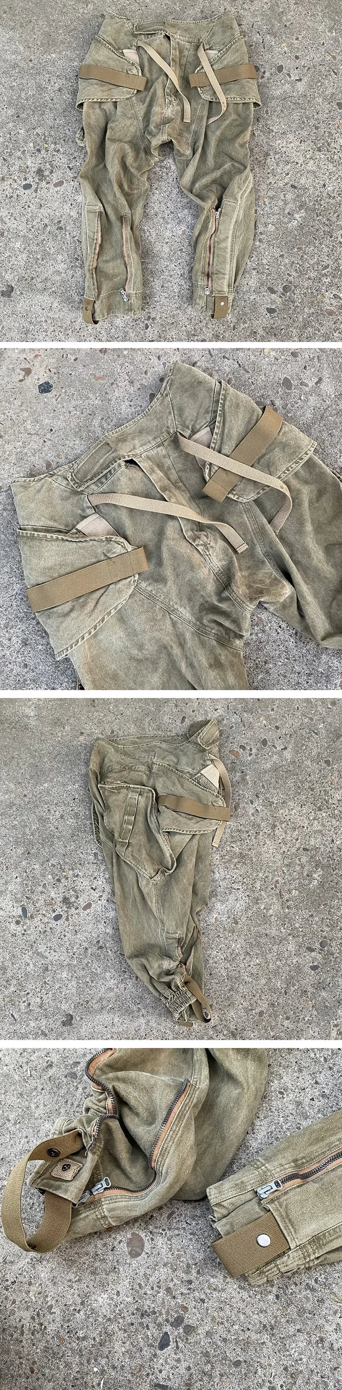 details of the Post apocalyptic pants "Kehara"
