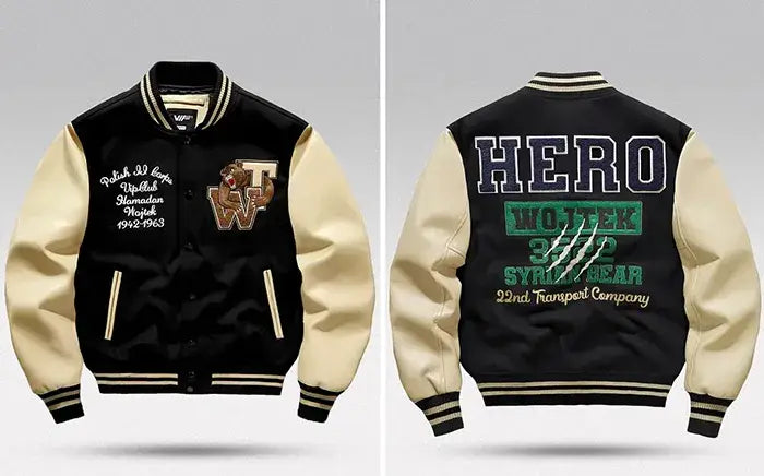 Retro baseball jacket "Mikami" front and back