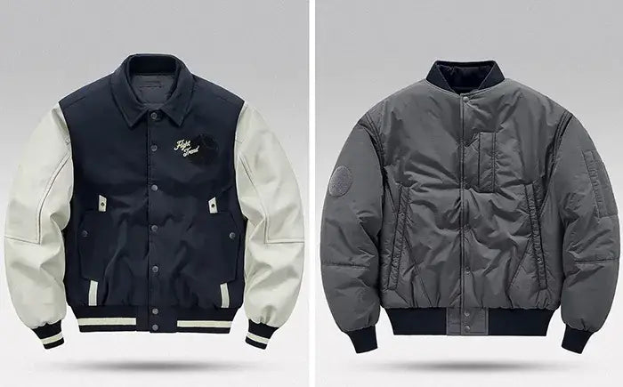 two faces of the Reversible varsity jacket "Kohama"