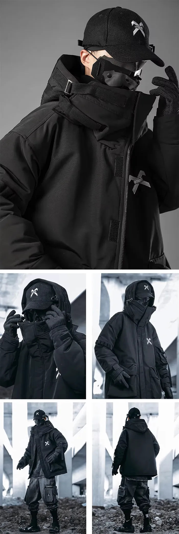 pictures of the Tactical coat "Kashi" in black color