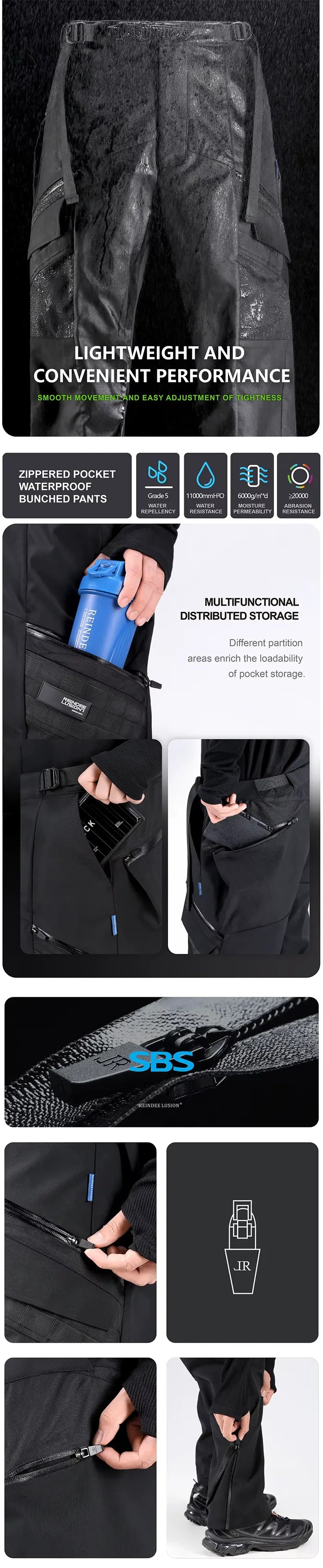details of the Tactical waterproof pants "Kinan"