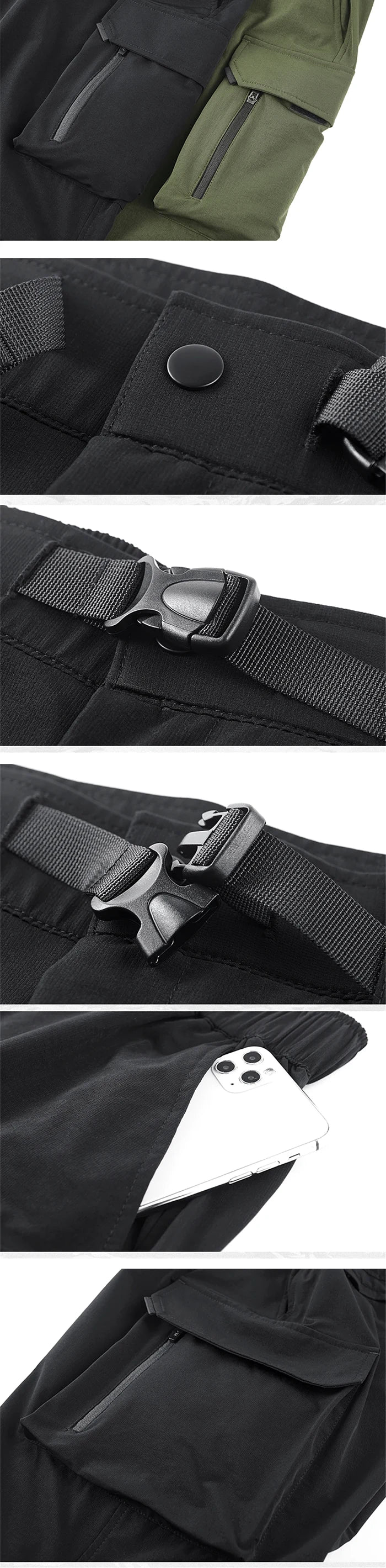 details of the Tech cargo pants "Urayasu"