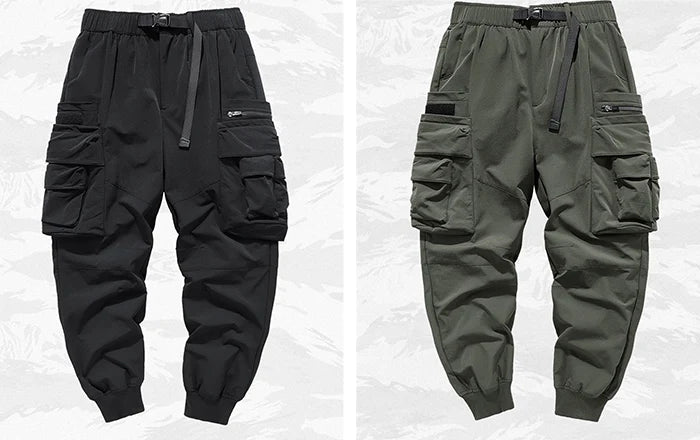 Tech wear pants "Abiko" front and back