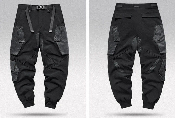 Techwear cargo joggers "Kimitsu" front and back