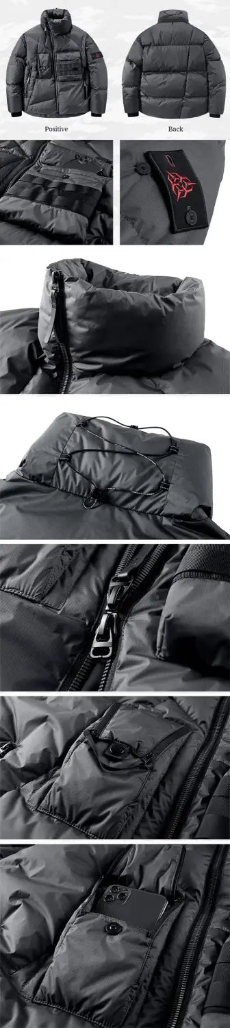 details of the Techwear down jacket "Izami"