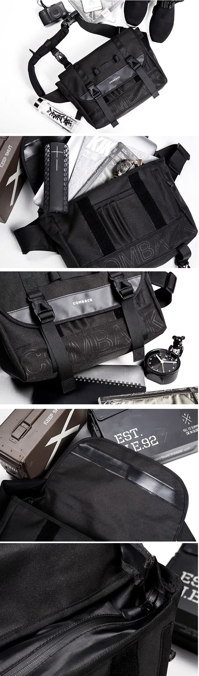 details of the Techwear messenger bag "Shinomaki"