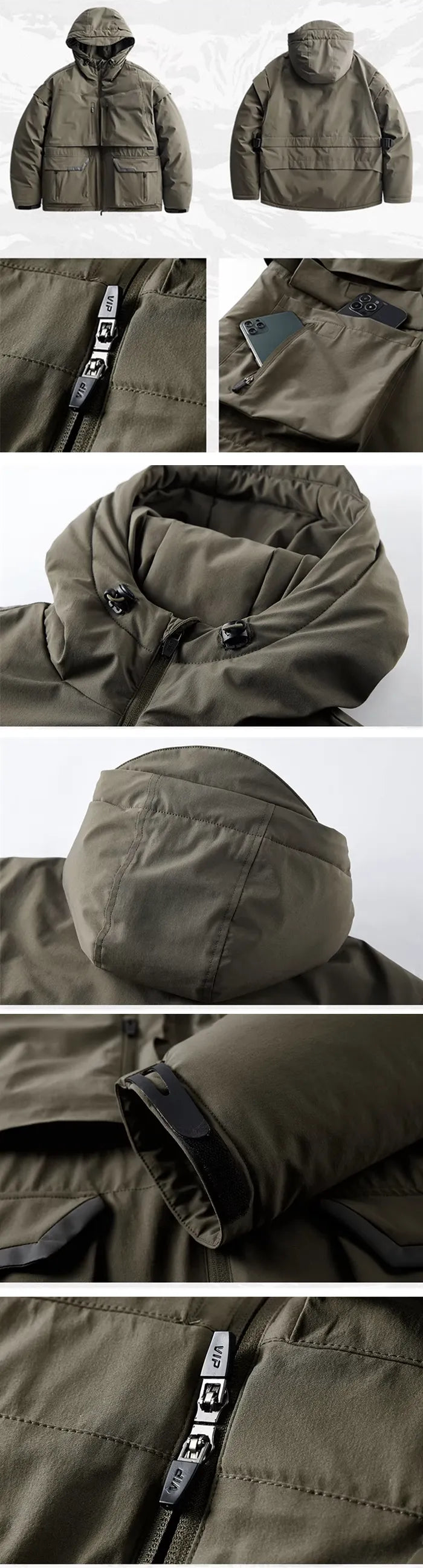 details of the Techwear winter jacket "Komayo"