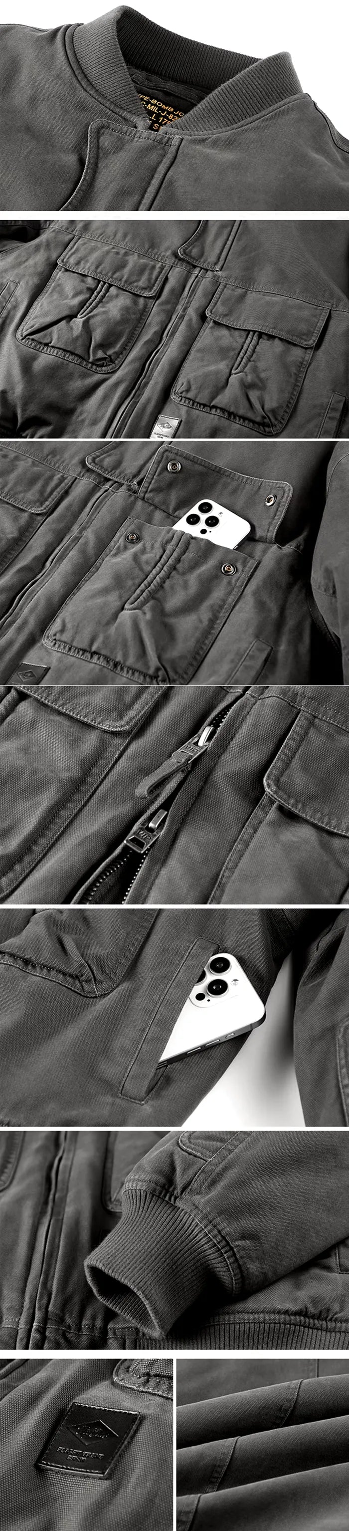 parts of the Vintage Bomber Jacket "Soom"