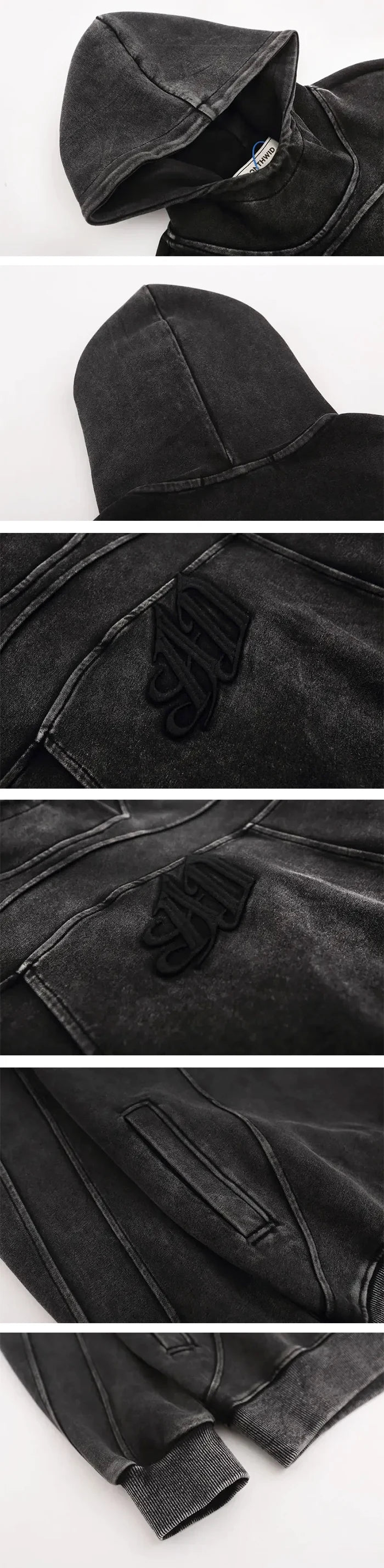 details of the Washed Hoodie "Kiryu"