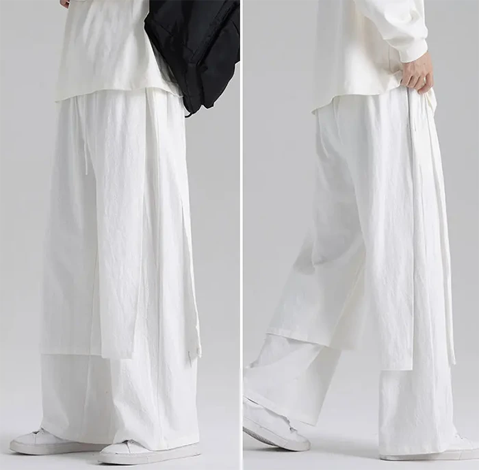 White hakama pants "Yotsu"
