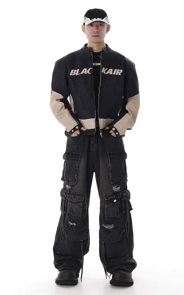 Y2K Cargo Pants "Nomichi" black color