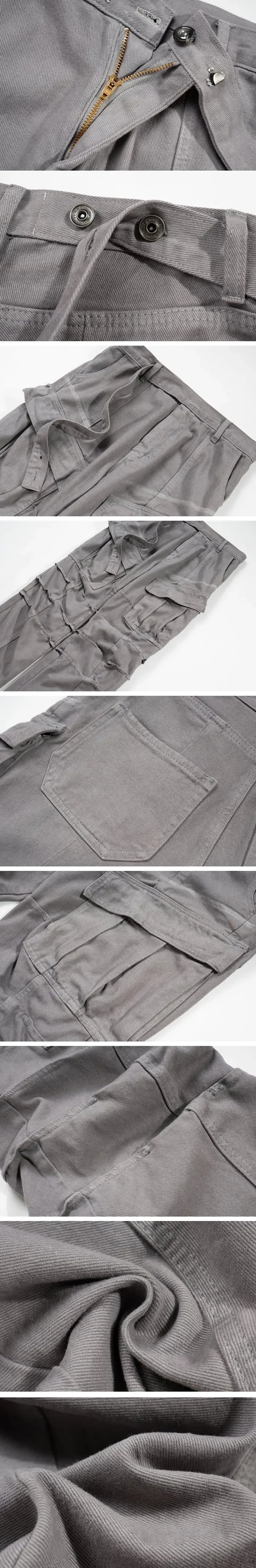 details of the Y2k grey jeans "Tsuchi"