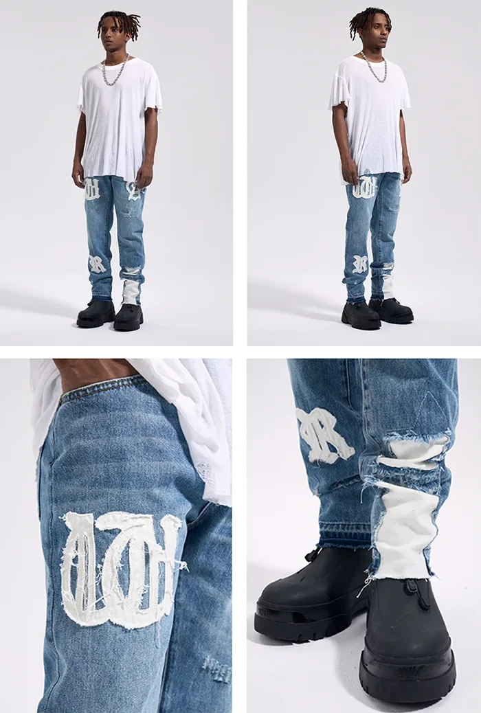 details of the Y2k men's jeans "Shiso"