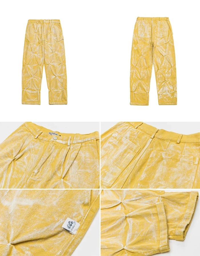 details of the Yellow baggy jeans "Teyaba"