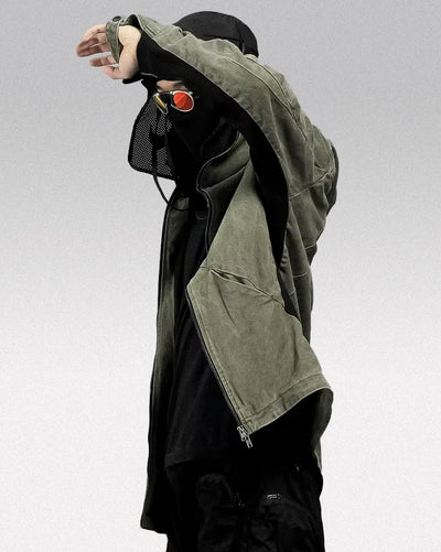 Asymmetrical military jacket ’Ikusei’ - TECHWEAR STORM™