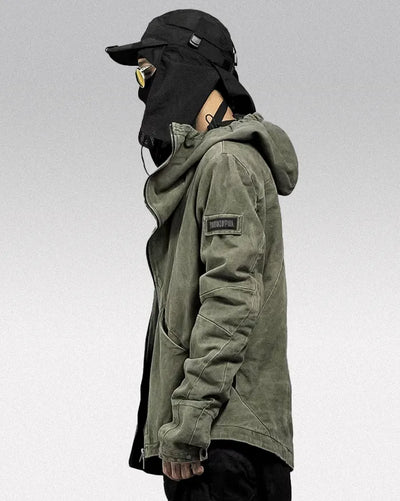 Asymmetrical military jacket ’Ikusei’ - TECHWEAR STORM™