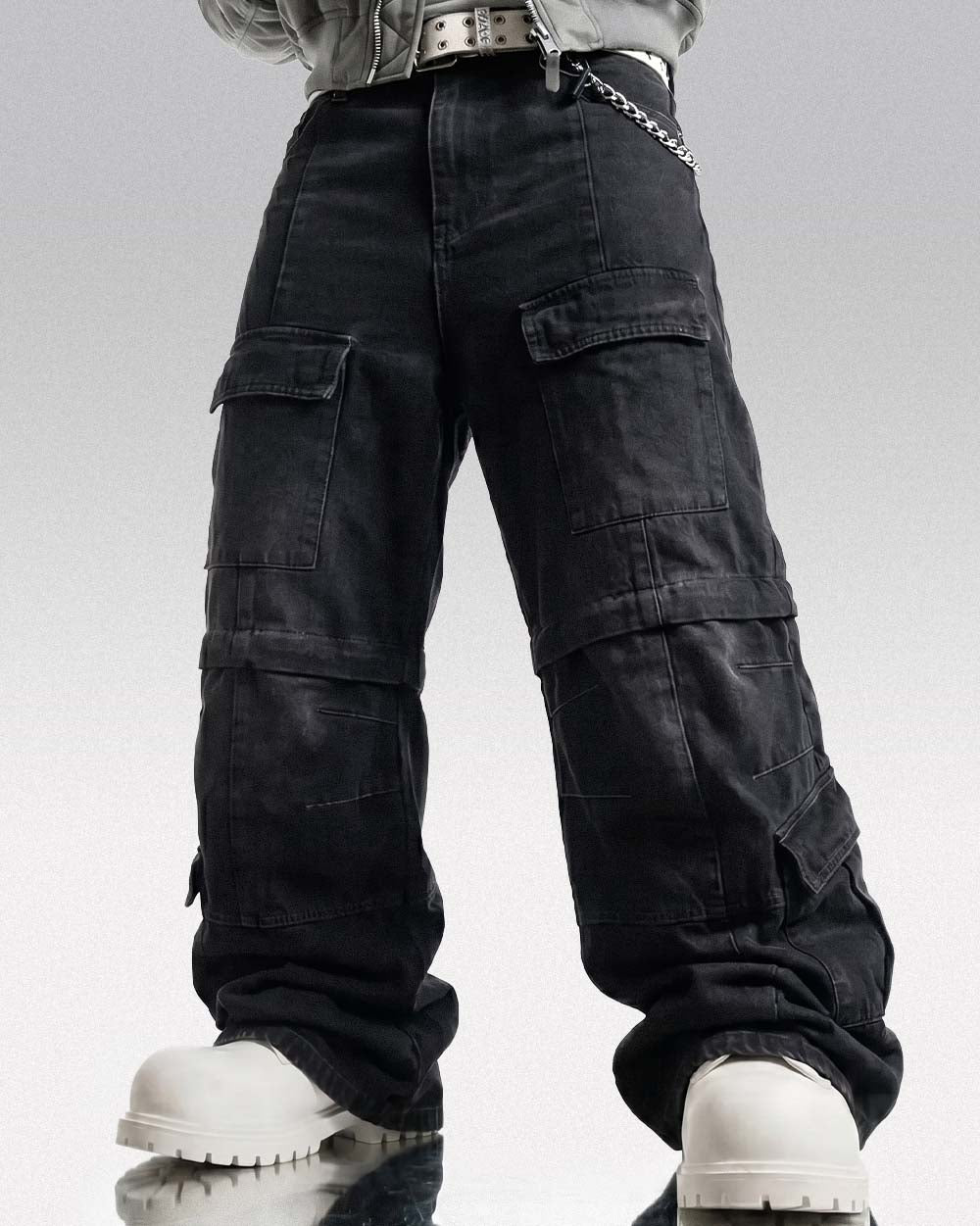 Baggy cargo pants y2k ’Hakui’ - Black / M