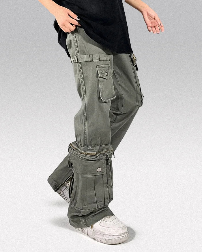 Y2K Baggy Khaki Cargo Pants (M)