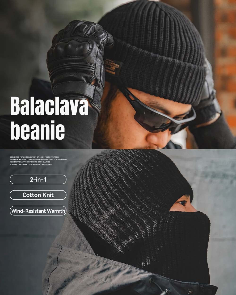Balaclava beanie ’Nexa’ - Black