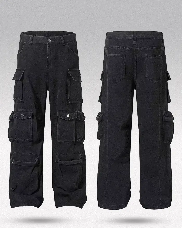 Black baggy cargo jeans ’Yasu’