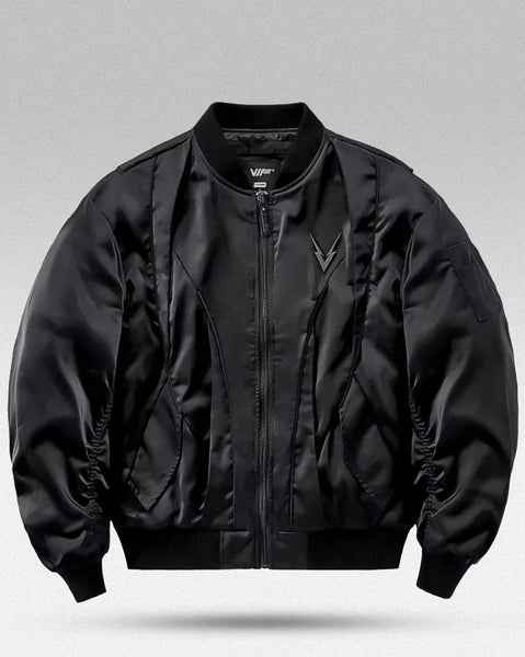 Black bomber jacket streetwear 