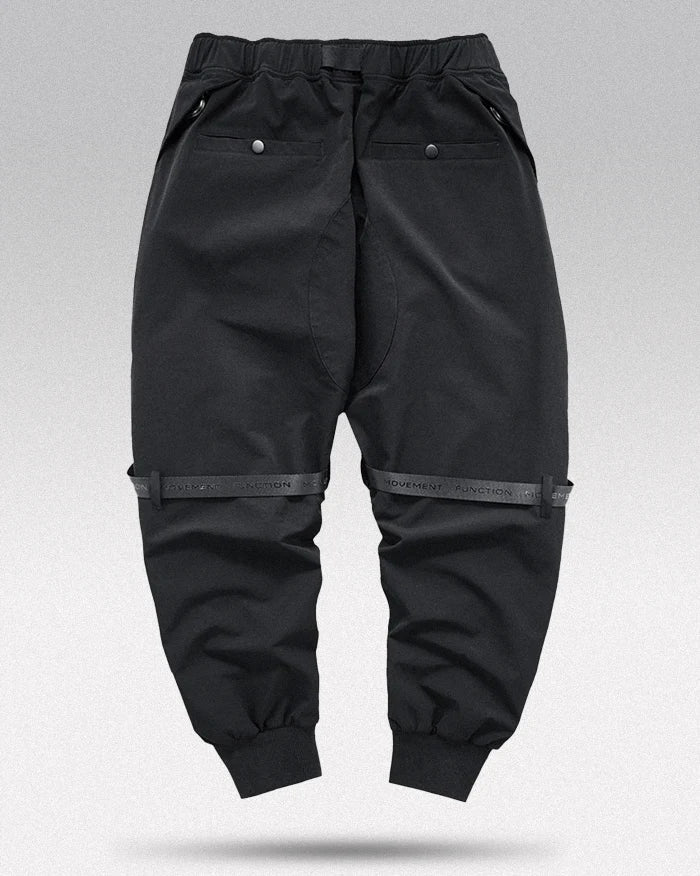 Black Cargo Pants with straps ’Nareyama’ - TECHWEAR STORM™